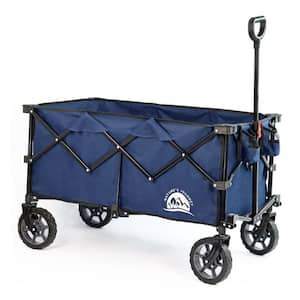 Collapsible All Terrain Camping Wagon with Silence Wheels, Navy