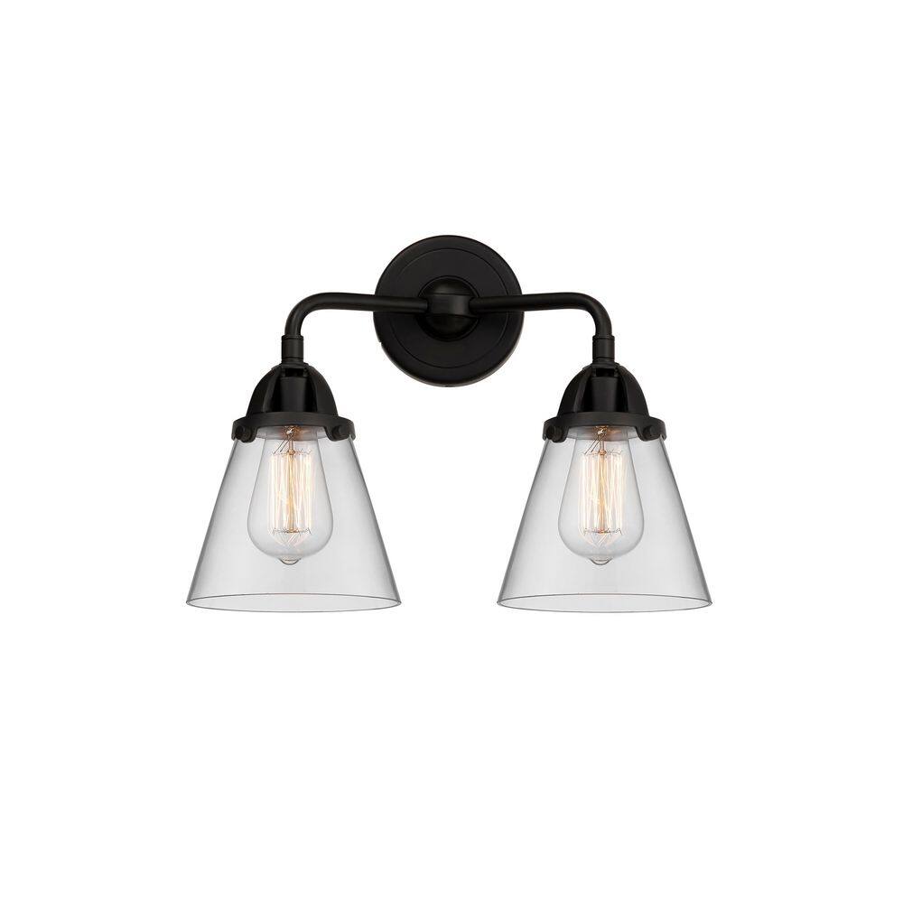 Cone 14.25 in. 2-Light Matte Black Vanity Light with Glass Shade price history on PriceWatchPro