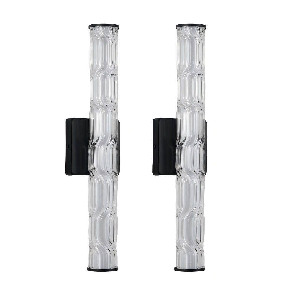 20 in. Modern Matte Black Indoor LED Wall Sconce for Mirror Bathroom Bedroom Hallway price history on PriceWatchPro