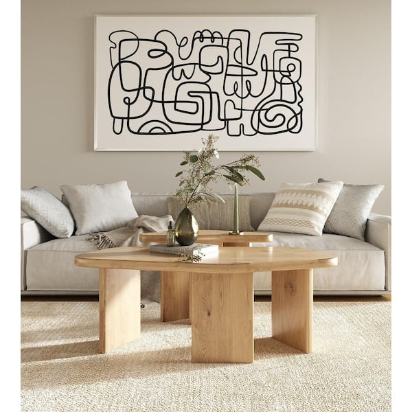 Jack Modern 47.2 in. Natural Specialty Wood Coffee Table with 2 Pieces