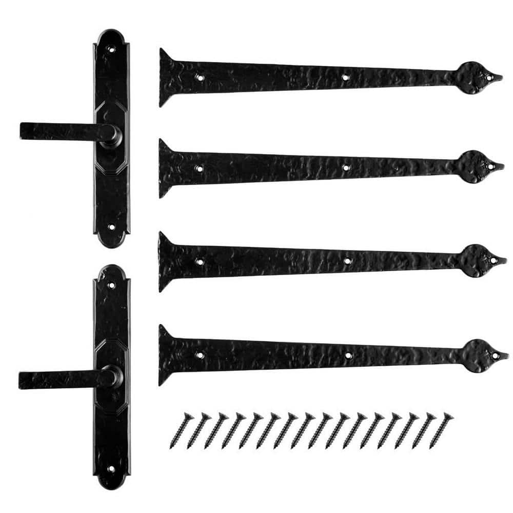 Matte Black Transitional Cast Aluminum Garage Hardware Set