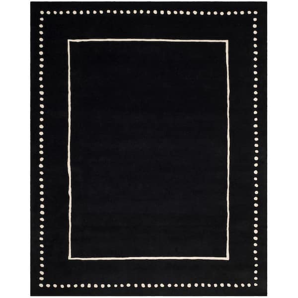 SAFAVIEH Bella Black/Ivory 10 ft. x 14 ft. Dotted Border Area Rug