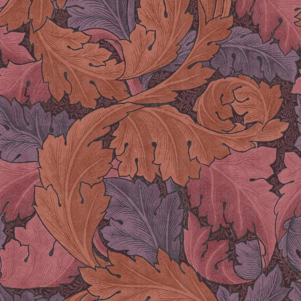 Acanthus Plum Purple Wallpaper Sample