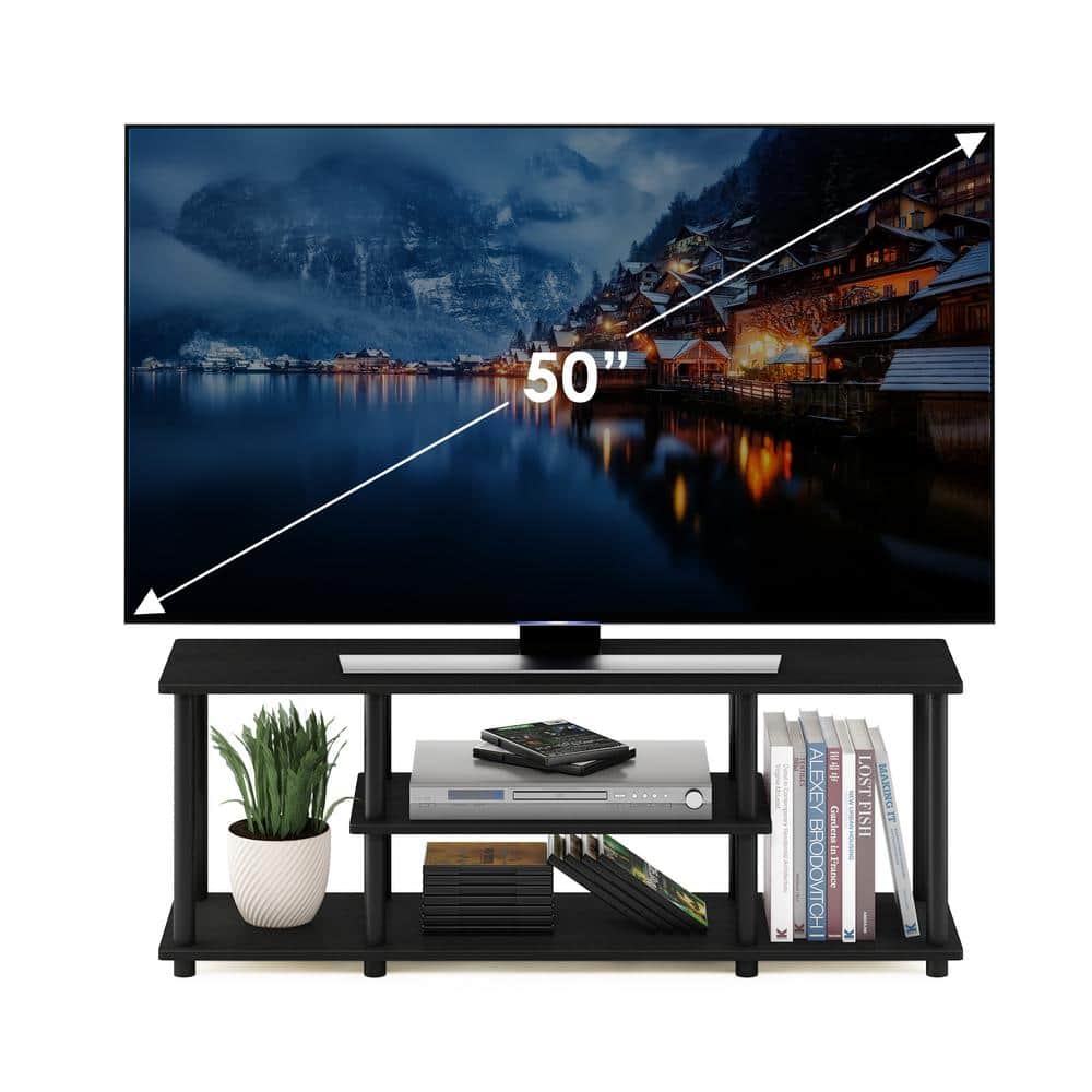 Walnut Rectangular 3-Tier Corner TV Stand with Shelves