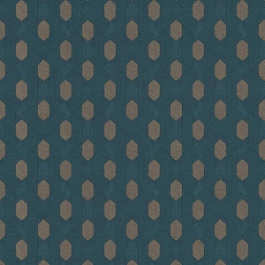 Absolutely Chic Beige/Blue/Brown Art Deco Geometric Vinyl on Non-Woven Non-Pasted Matte Wallpaper (Covers 57.75 sq. ft.)