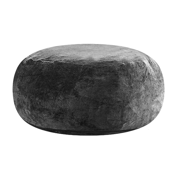 CozySack 48 in. Bean Bag Chair Dark Grey Flannelette Memory Foam Filled durable construction