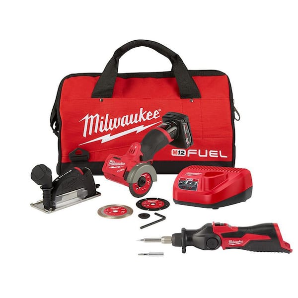 Milwaukee M12 FUEL 12V 3 in. Lithium-Ion Brushless Cordless Cut Off Saw Kit with M12 Soldering Iron