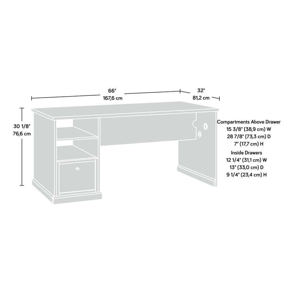 Mystic Oak and White Craft Table with Drawer and Power Outlet