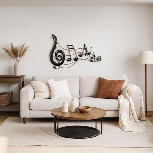 Black and Copper Metal Wall Music Notes Musical Sound Bar