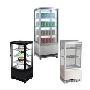 16 in. 3 cu. ft. Countertop Commercial Refrigerator Cooler Glass Display Beverage Cooler in White