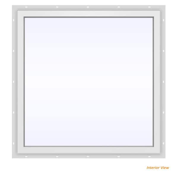 36 in. x 36 in. V-4500 Series Black Exterior/White Interior FiniShield Vinyl Picture Window w/ Low-E 366 Glass