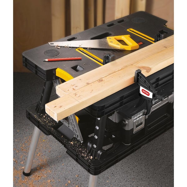 Keter - 21.65 in. x 33.46 in. x 29.7 in. Folding Work Table