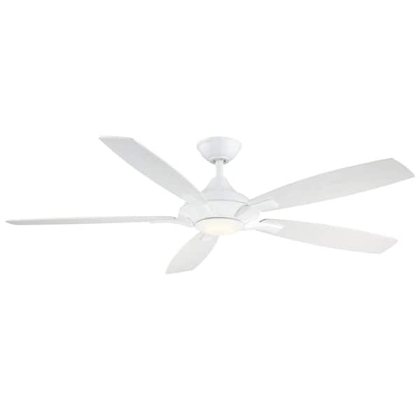 Home Decorators Collection Petersford 56 in. Integrated LED Indoor White Ceiling Fan with Light Kit and Remote Control