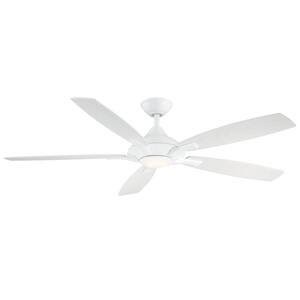 Petersford 56 in. Integrated LED Indoor White Ceiling Fan with Light Kit and Remote Control