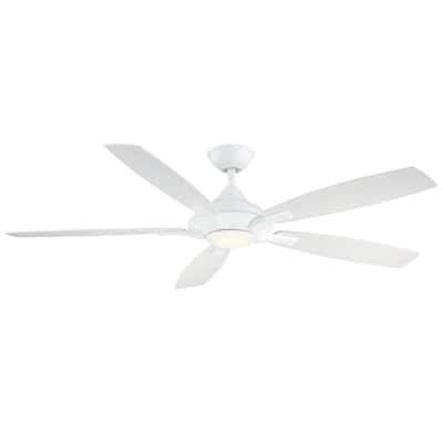Petersford 56 in. Integrated LED Indoor White Ceiling Fan with Light Kit and Remote Control