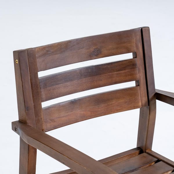 Dark Brown Acacia Wood Outdoor Dining Chair. XT-60267.00DBRN