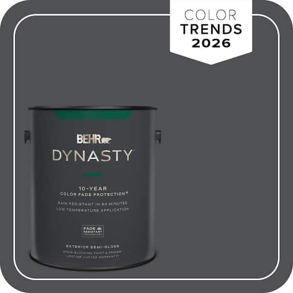 BEHR DYNASTY 1 gal. #PPU18-01 Cracked Pepper Semi-Gloss Exterior Stain-Blocking Paint & Primer