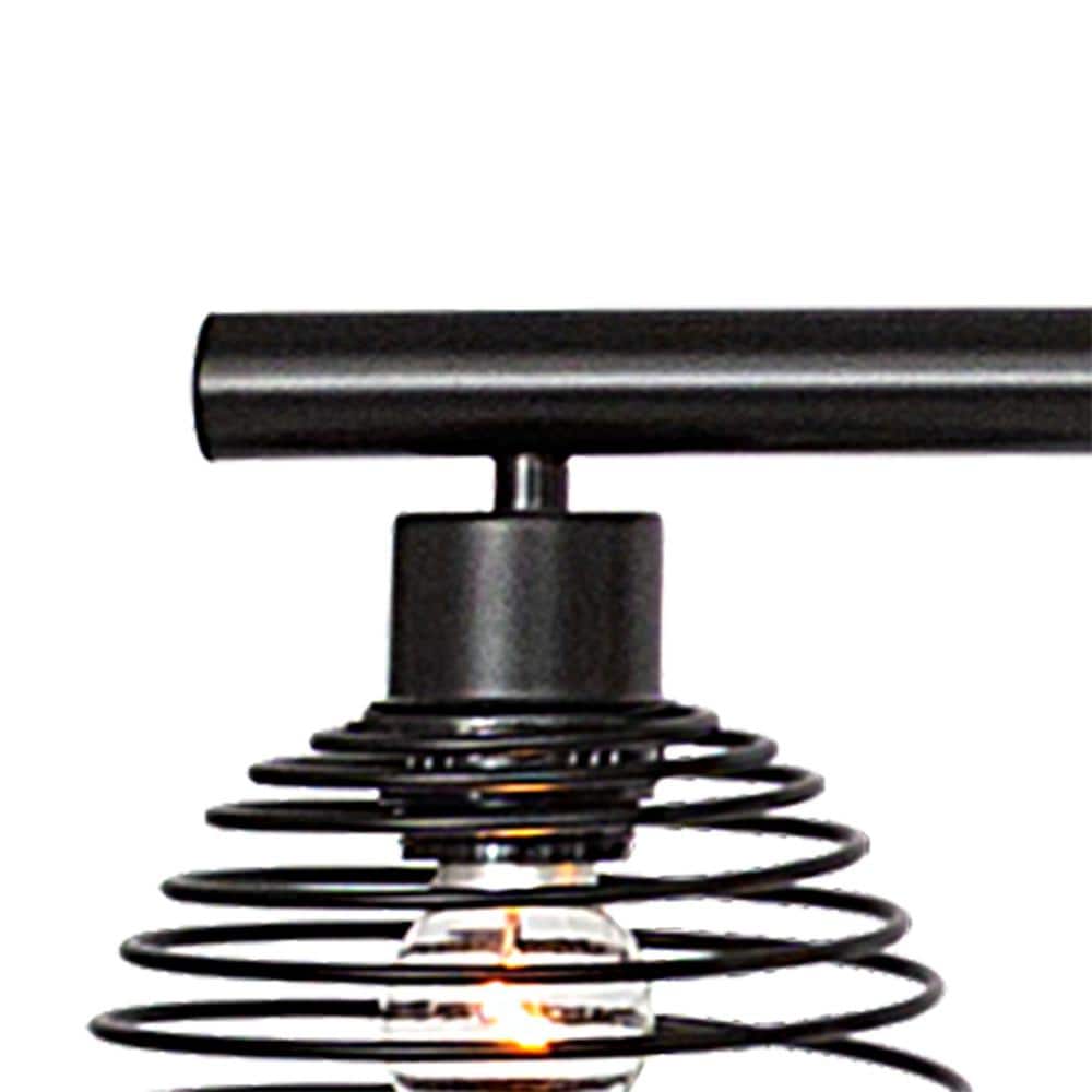 Black Metal 6-Light Linear Pendant with Globe Shades