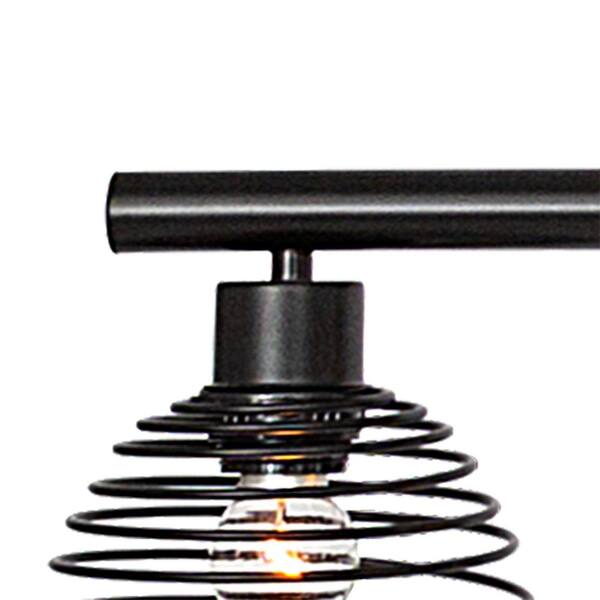 Vanity Art 60-Watt 6-Light Classic Black Shaded Globe Kitchen Island Linear Pendant Light with Metal Shade, No Bulbs Included