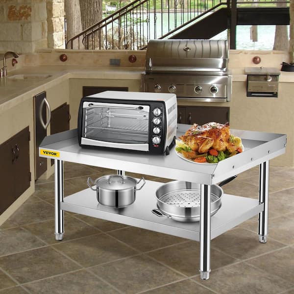 VEVOR Stainless Steel Rolling Table 35.4 x 23.6 in. Kitchen Prep
