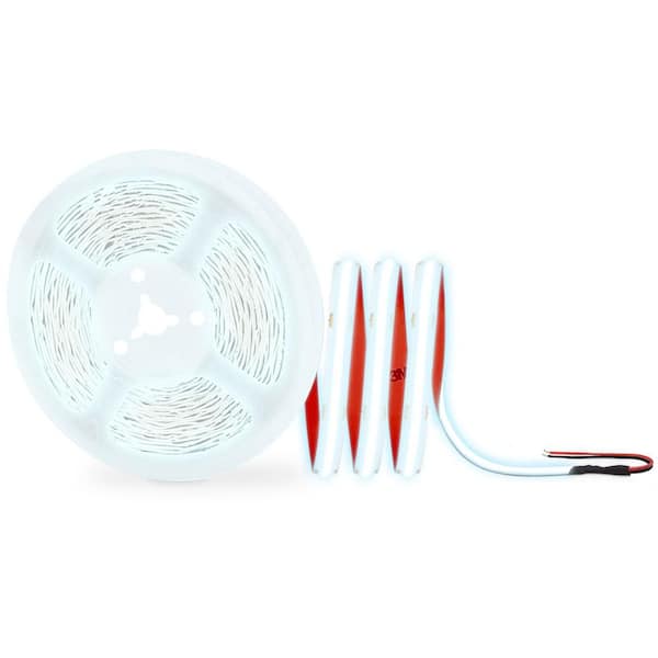 16.4 ft. 75-Watt Equivalent Integrated LED White Strip Light Fixture 5000K, 10 mm, 400 Lumens/FT, Cut to Length