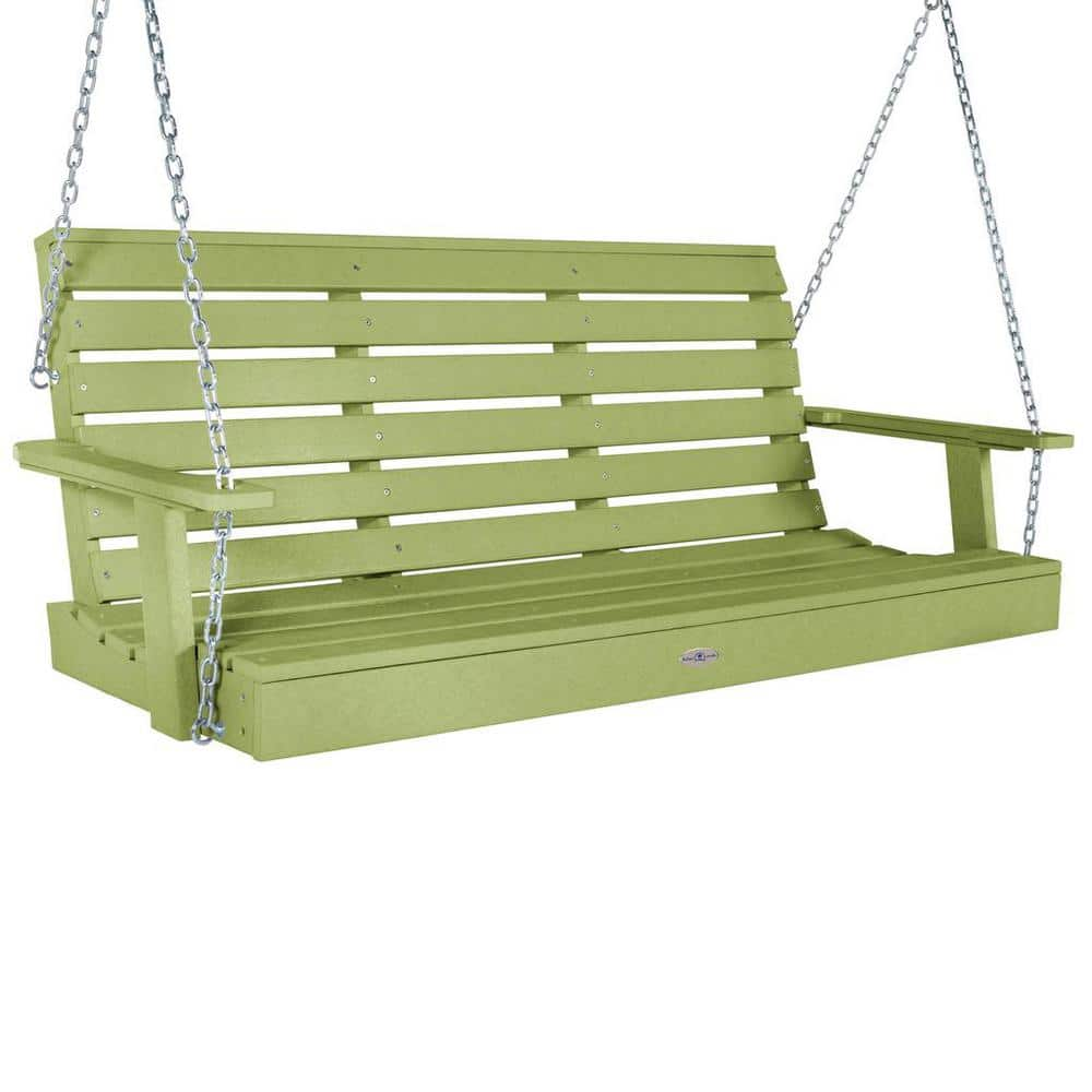 Highwood Riverside 5ft. 2-Person Palm Green Recycled Plastic Porch Swing