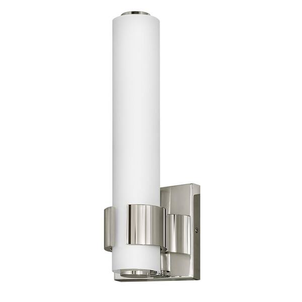 HINKLEY - Aiden 20.00-Watt Single Integrated Led Polished Nickel 4.75 in. Wall Sconce