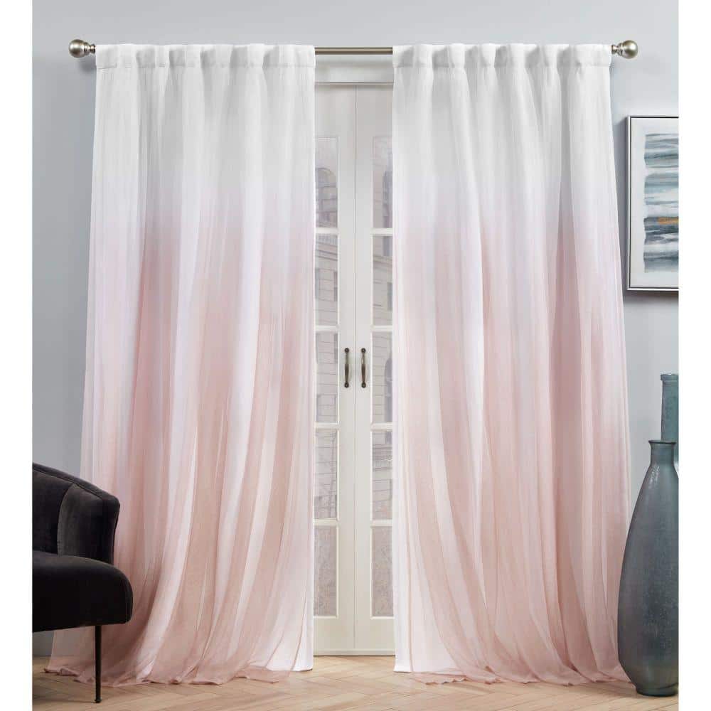 Blush and Mecca Orange Ombre Blackout Polyester Curtain Panels