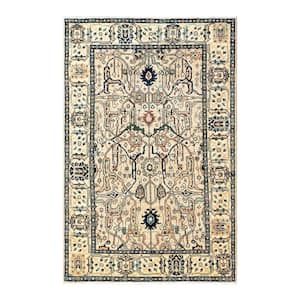 Serapi One-of-a-Kind Traditional Ivory 4 ft. x 6 ft. Hand Knotted Tribal Area Rug