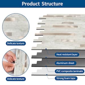 Marble Beige Collection 10.5 in. x 11.40 in. PVC Peel and Stick Tile (8.3 sq. ft./10-Sheets)