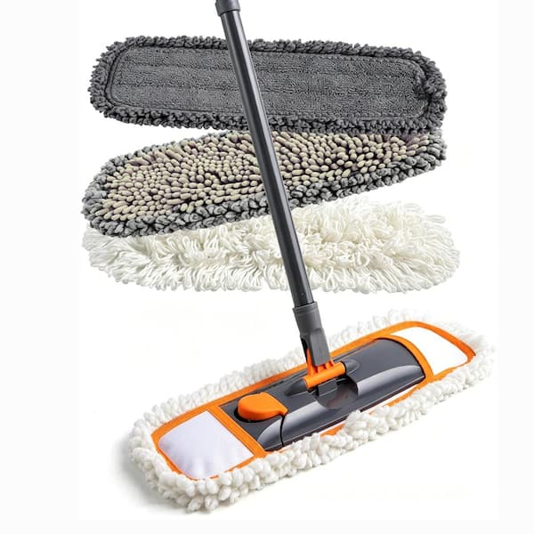 Extendable 55" Long Handle Dust Mo for Floor Cleaning with 3 Different Washable Pads