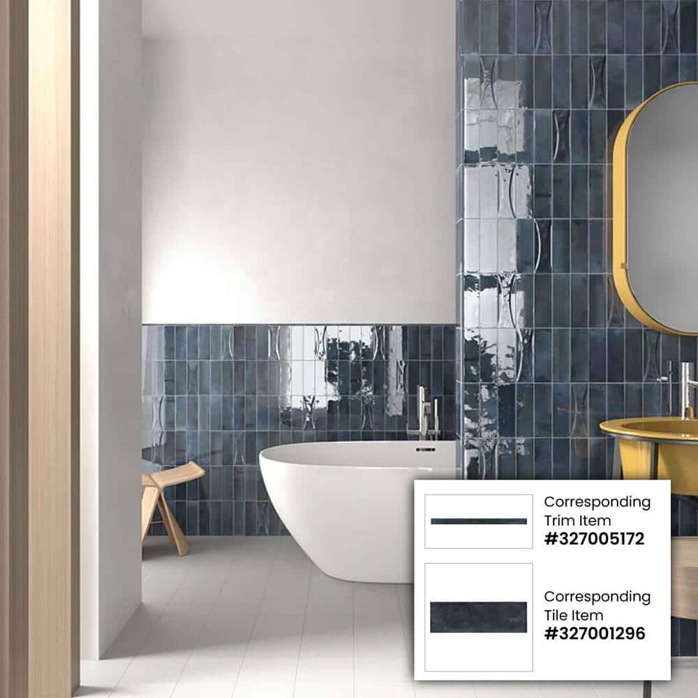 Antiek Glossy Blue Ceramic Subway Wall and Floor Tile