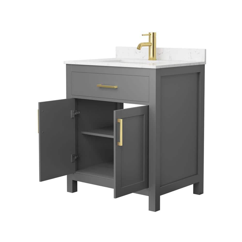 Beckett 30" Dark Gray Freestanding Vanity with Cultured Marble Top