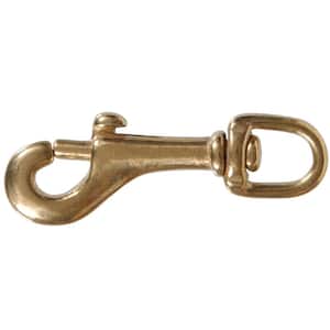 3/8 in. x 3 in. Bolt Snap with Round Swivel Eye in Solid Brass (10-Pack)