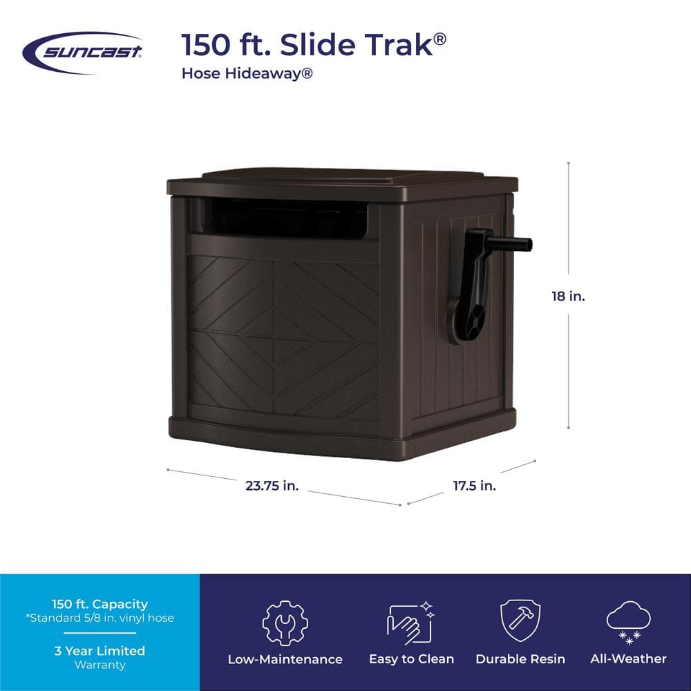 Suncast 150 ft. Slide Trak Hose Hideaway, Java CPLPDH150