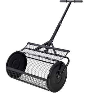 45 lbs. 24 in. Heavy-Duty Metal Handheld Peat Moss Spreader with T Shaped Handle for Planting Seeding, Lawn, Garden Care
