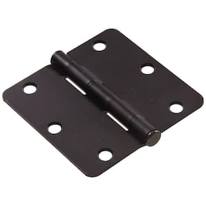 3 in. Oil-Rubbed Bronze Residential Door Hinge with 1/4 in. Round Corner Removable Pin Full Mortise (9-Pack)