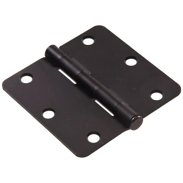Hardware Essentials 3-1/2 in. Oil-Rubbed Bronze Residential Door Hinge with 1/4 in. Round Corner (9-Pack)
