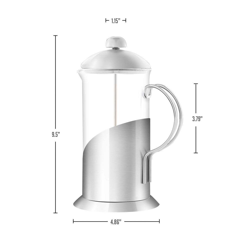 34 oz Silver Stainless Steel French Press Coffee Maker