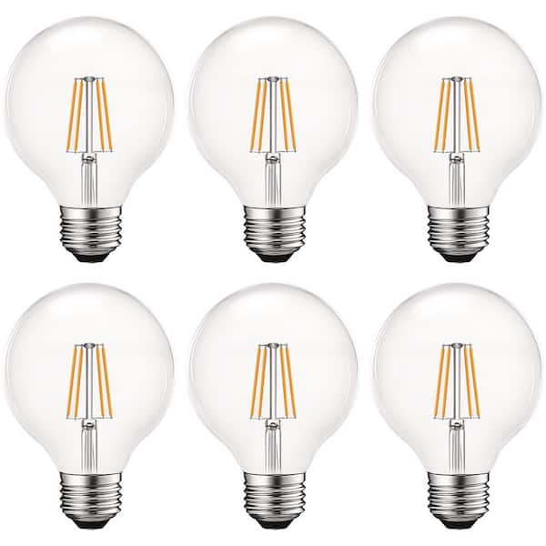 60-Watt Equivalent G25 Dimmable Edison LED Light Bulbs UL Listed 2700K Warm White (6-Pack)