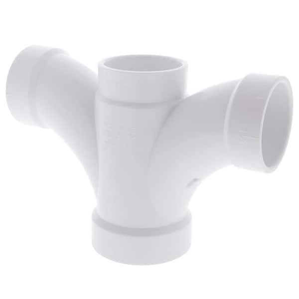 NIBCO 2 in. x 1-1/2 in. x 1-1/2 in. x 1-1/2 in. PVC DWV Double Fixture All Hub Tee Fitting