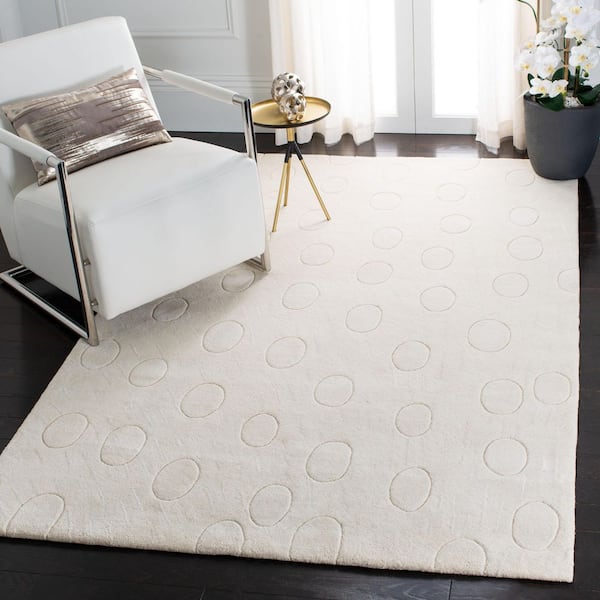 Soho 8 ft. x 8 ft. Square White Solid Geometric Area Rug