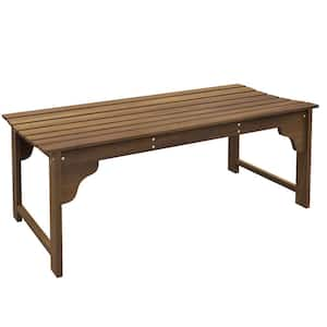 3-Person Teak Outdoor Wooden Garden Bench with Slatted Seat and Curved Seat for Conservatory, Garden, Poolside, Deck