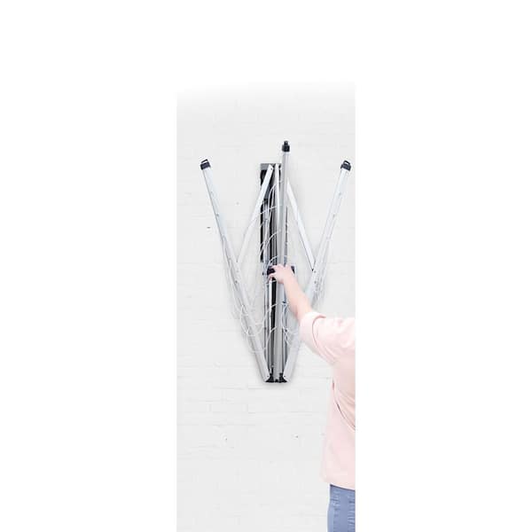 BRABANTIA WALLFIX FOLD AWAY 24 METRE 4 ARM CLOTHES LINE W/ COVER  8710755475863