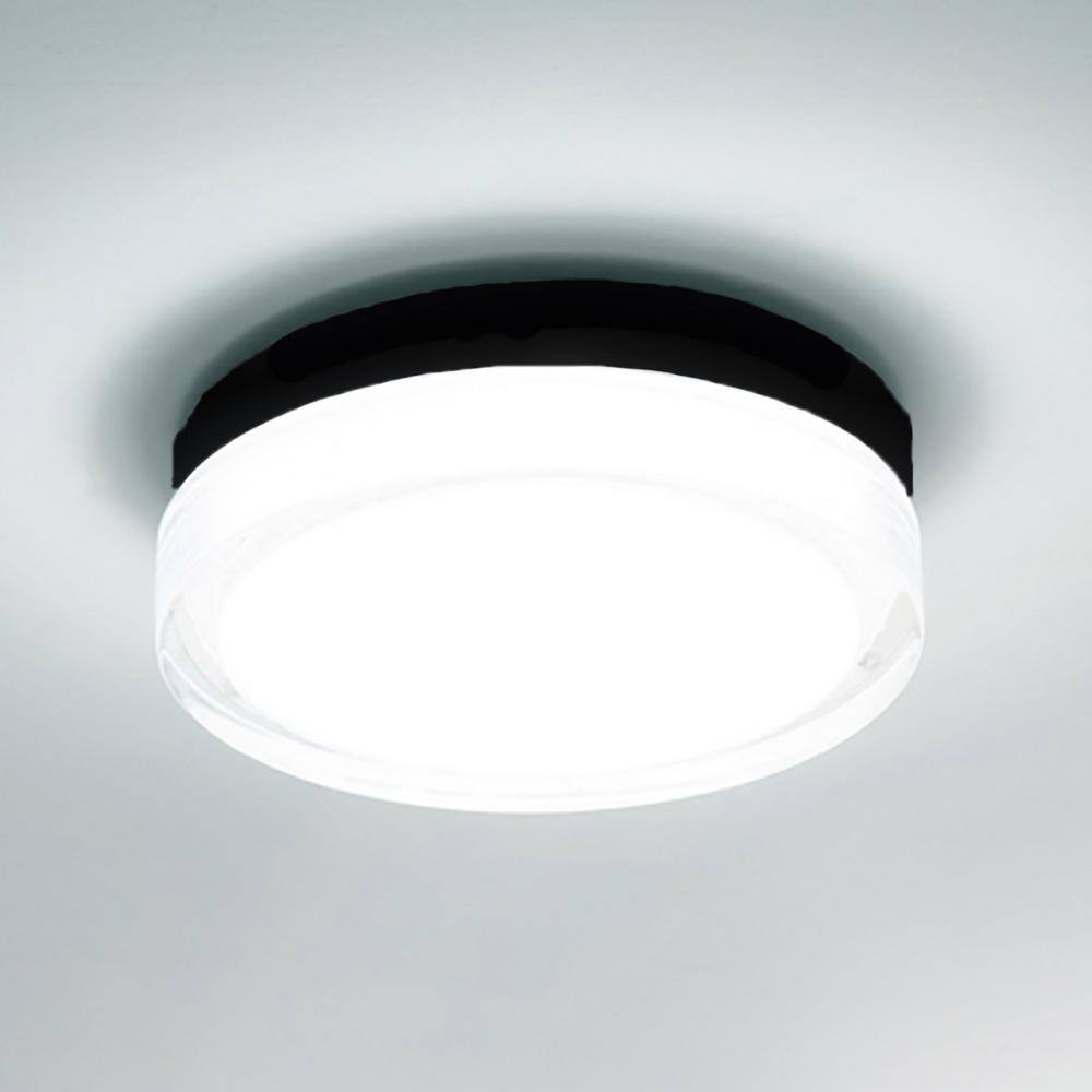 Black Glass Modern LED Flush Mount Light