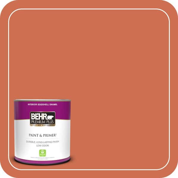 BEHR PREMIUM PLUS 1 qt. #M180-6 Tiki Torch Eggshell Enamel Low Odor Interior Paint & Primer
