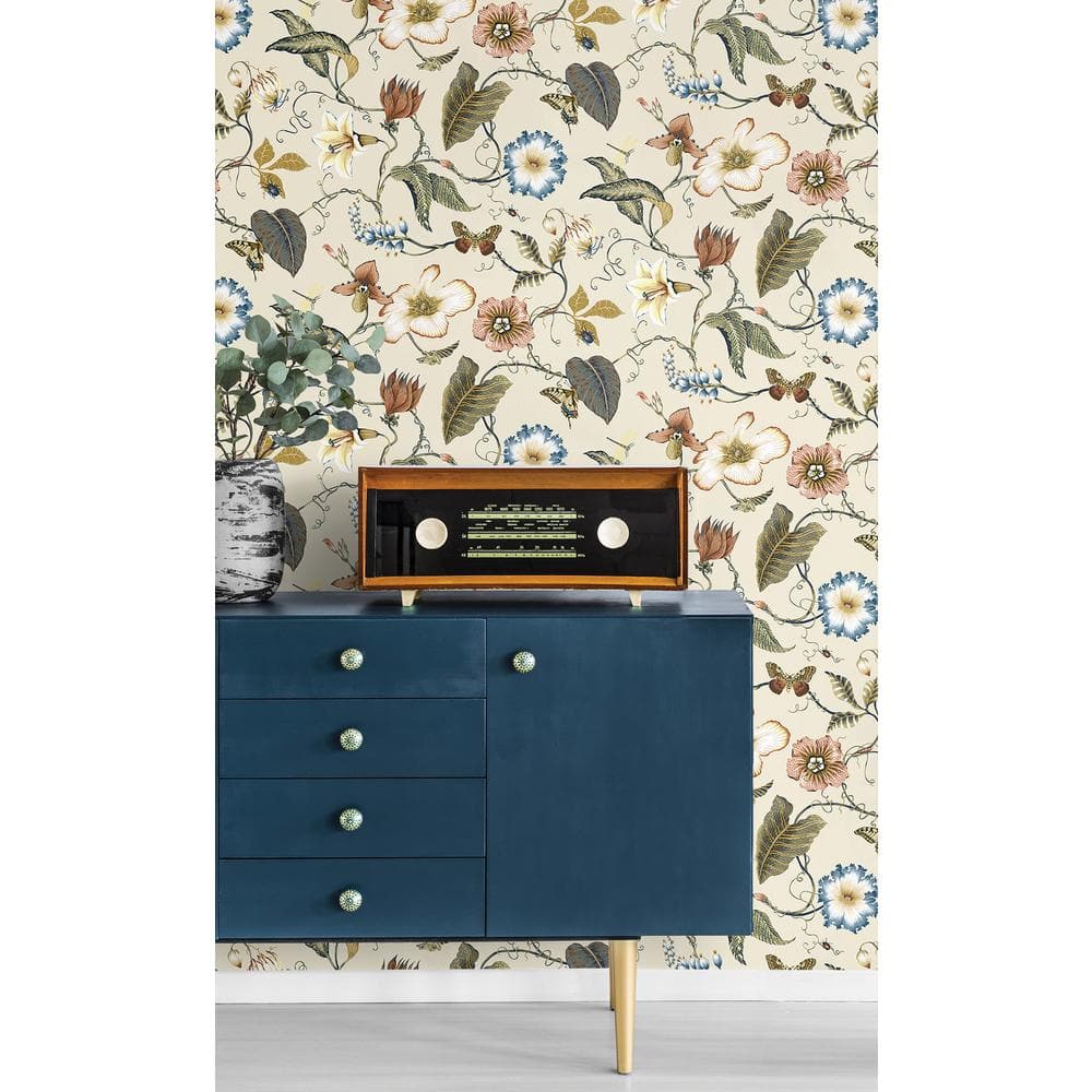Alabaster Floral Peel and Stick Vinyl Wallpaper Roll