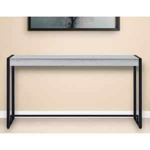 57.8 in. Black Rectangle MDF Console Table Distressed