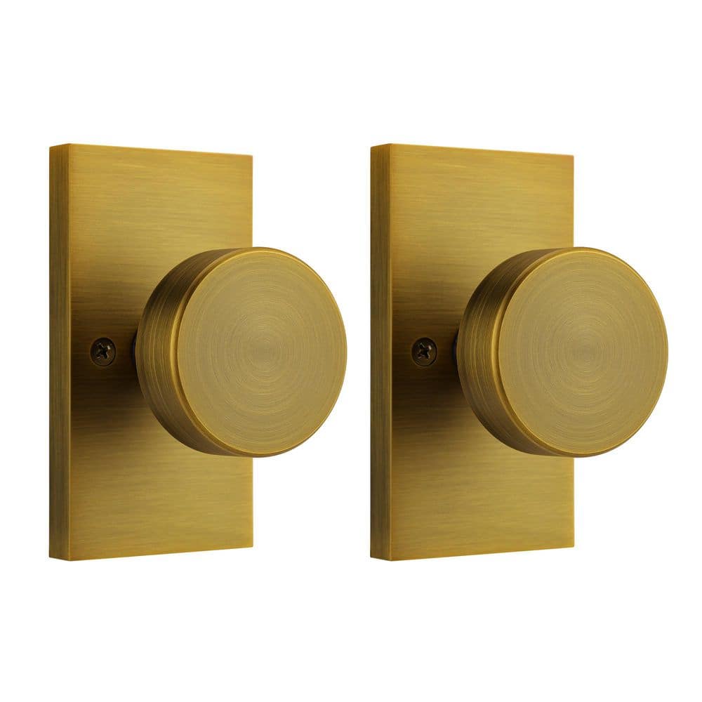 Modern Metal Antique Brass Interior Dummy Door Knob 2 Pack with Round Knob and Rectangular Backplate price history on PriceWatchPro