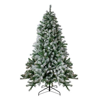 6.5 ft. Pre-Lit Flocked Winter Park Fir Artificial Christmas Tree with Clear Lights
